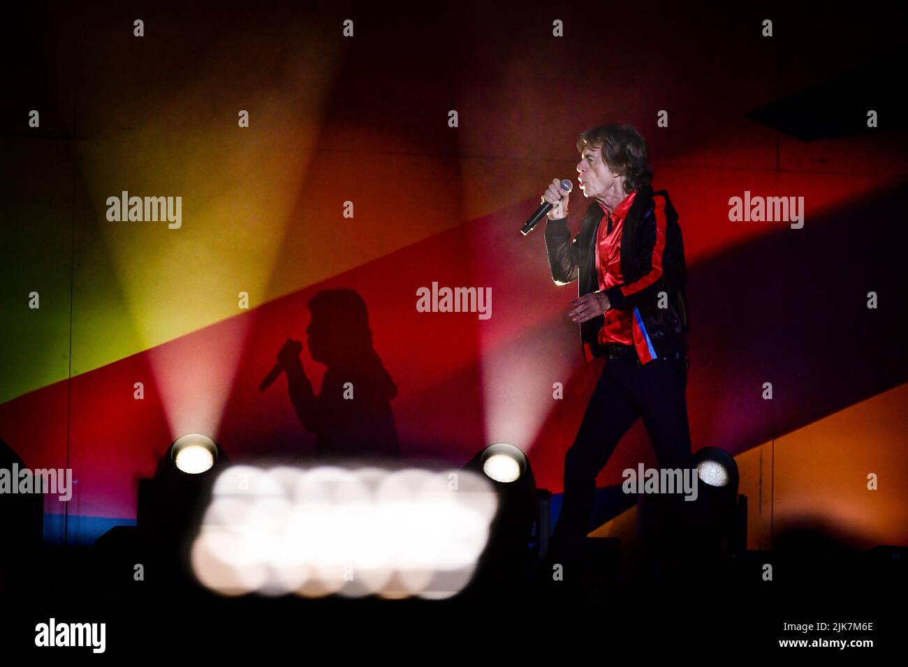 Estocolmo, Suecia. 31st de julio de 2022. ESTOCOLMO 20220731Mick Jagger cuando los Rolling Stones actúan en el Friends Arena el domingo por la noche. Foto: Ali Lorestani / TT / CODE 11950 Crédito: TT News Agency/Alamy Live News Foto de stock