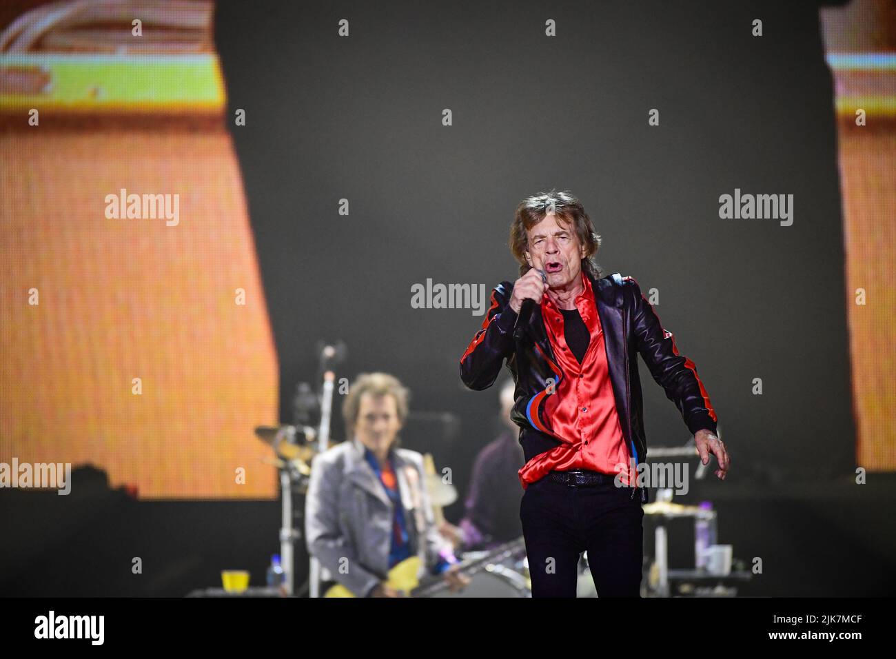 Estocolmo, Suecia. 31st de julio de 2022. ESTOCOLMO 20220731Mick Jagger y los Rolling Stones actúan en el Friends Arena el domingo por la noche. Foto: Ali Lorestani / TT / CODE 11950 Crédito: TT News Agency/Alamy Live News Foto de stock