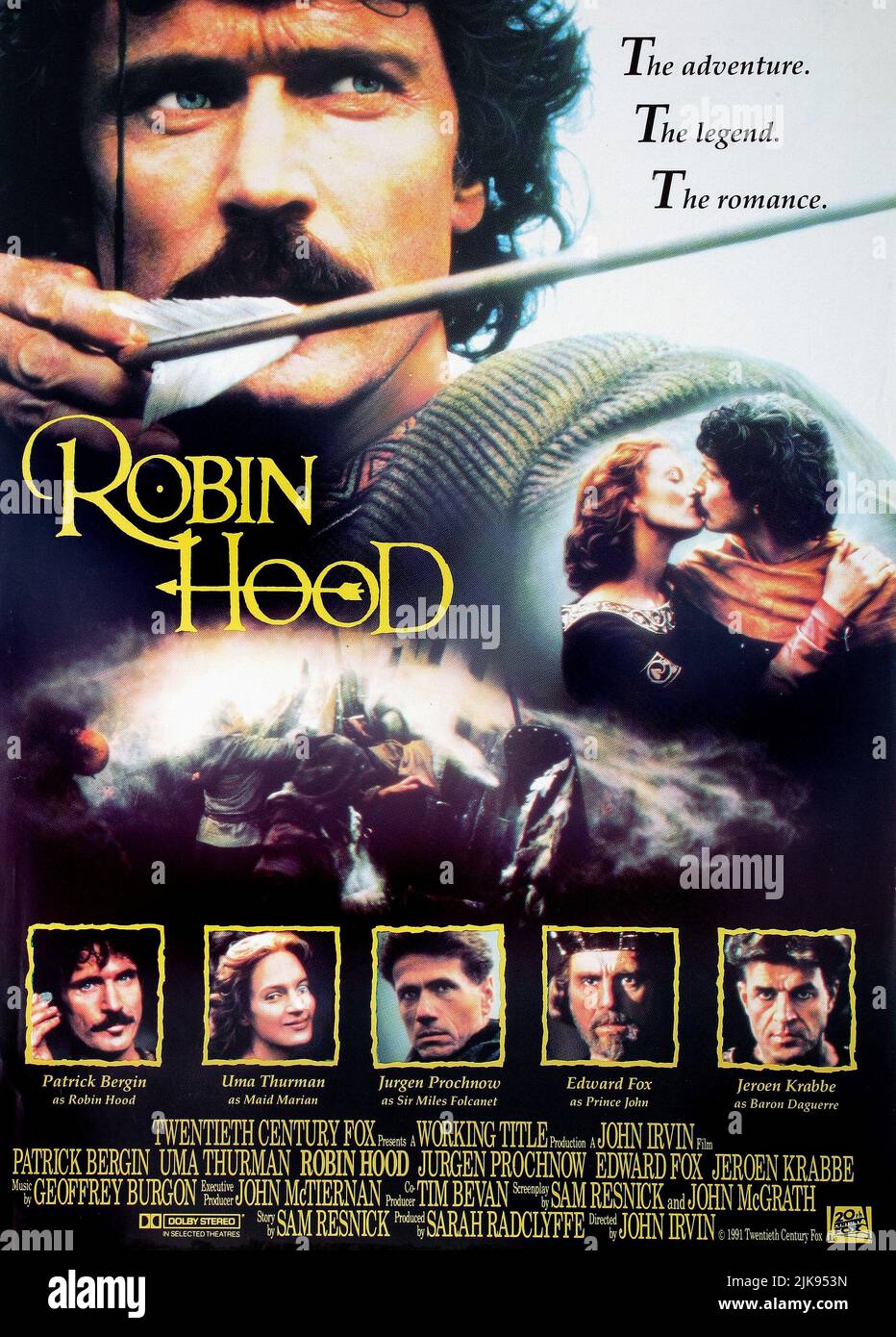 Película de póster: Robin Hood (EE.UU./CAN/UK/DE 1991) Director: John Irvin 13 Mayo 1991 **ADVERTENCIA** Esta fotografía es para uso editorial solamente y es propiedad de 20th CENTURY FOX y/o del Fotógrafo asignado por la Film o Production Company y sólo puede ser reproducida por publicaciones en conjunción con la promoción de la película anterior. Se requiere un crédito obligatorio para 20th CENTURY FOX. El fotógrafo también debe ser acreditado cuando se conoce. No se puede conceder ningún uso comercial sin la autorización escrita de la Film Company. Foto de stock