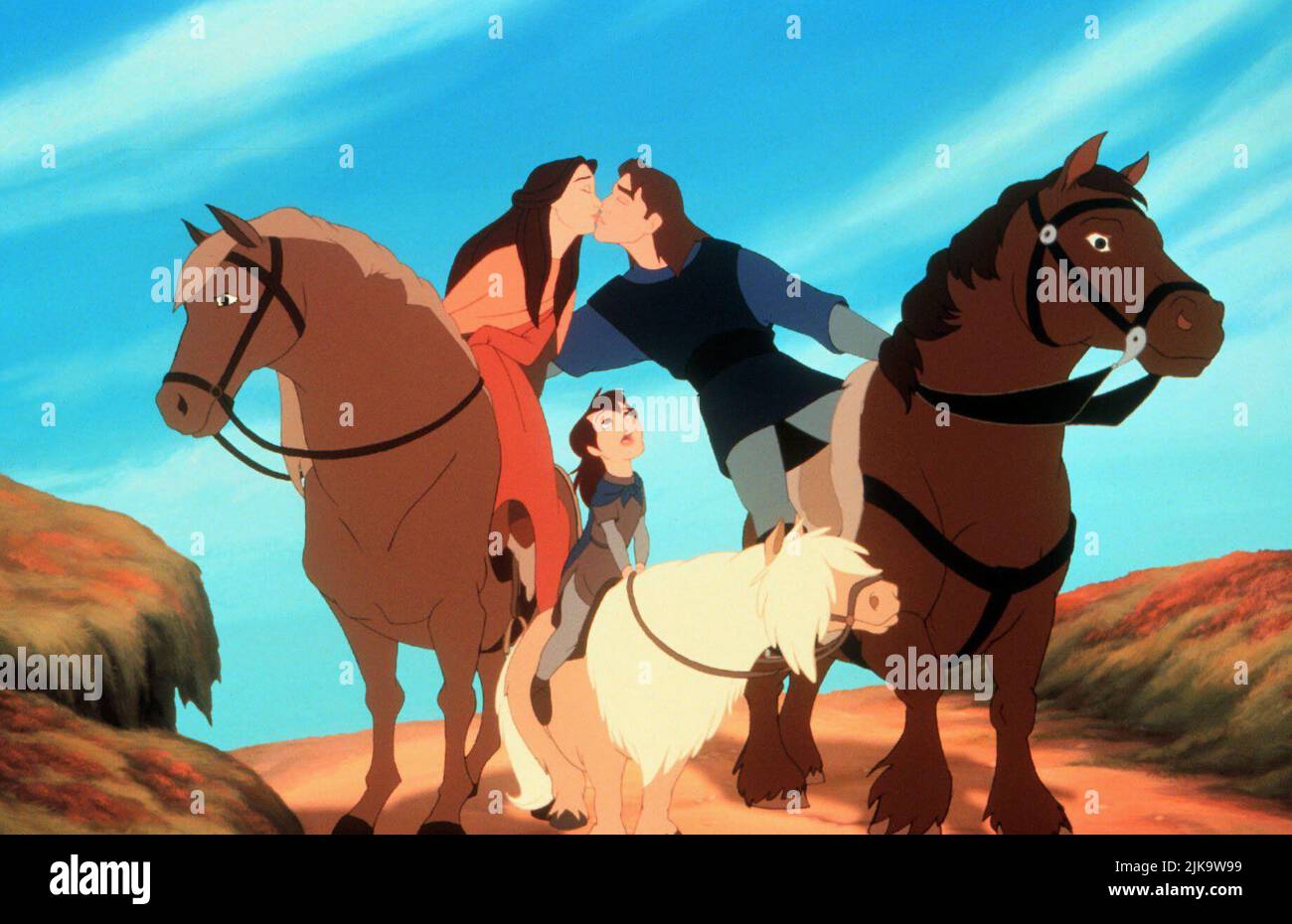 Kayley & Garrett en la película de los caballos: La espada mágica: La  búsqueda de Camelot (1998) Director: Frederik Du Chau 15 de mayo de 1998  **ADVERTENCIA** Esta fotografía es sólo para