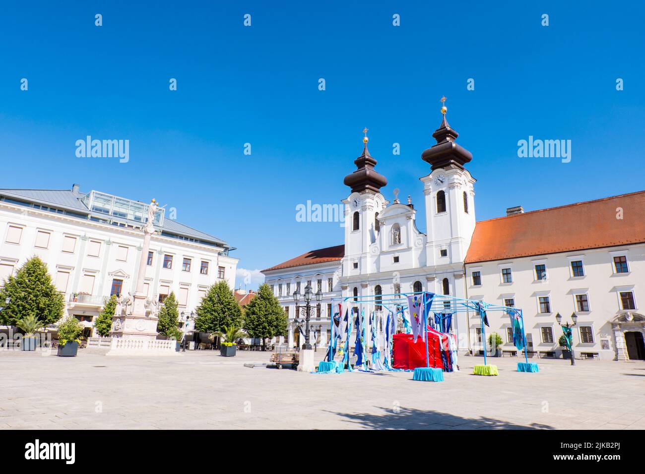 Széchenyi tér, casco antiguo, Gyor, Hungría Foto de stock