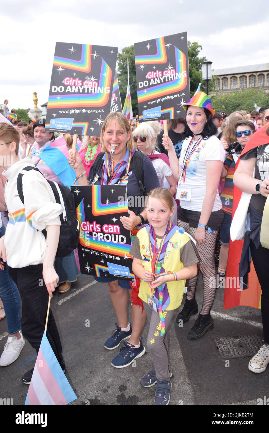 Norwich Pride, 2022 de julio, Reino Unido. Guía de Vigas Foto de stock
