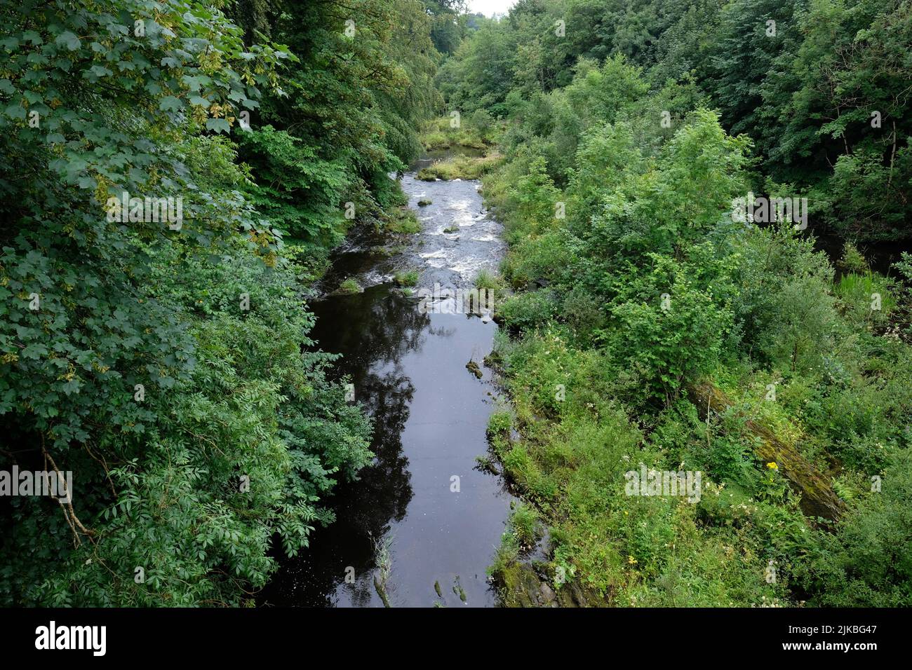 Río Dee en Tongland cerca de Kirkcudbright en Dumfries y Galloway Escocia Foto de stock