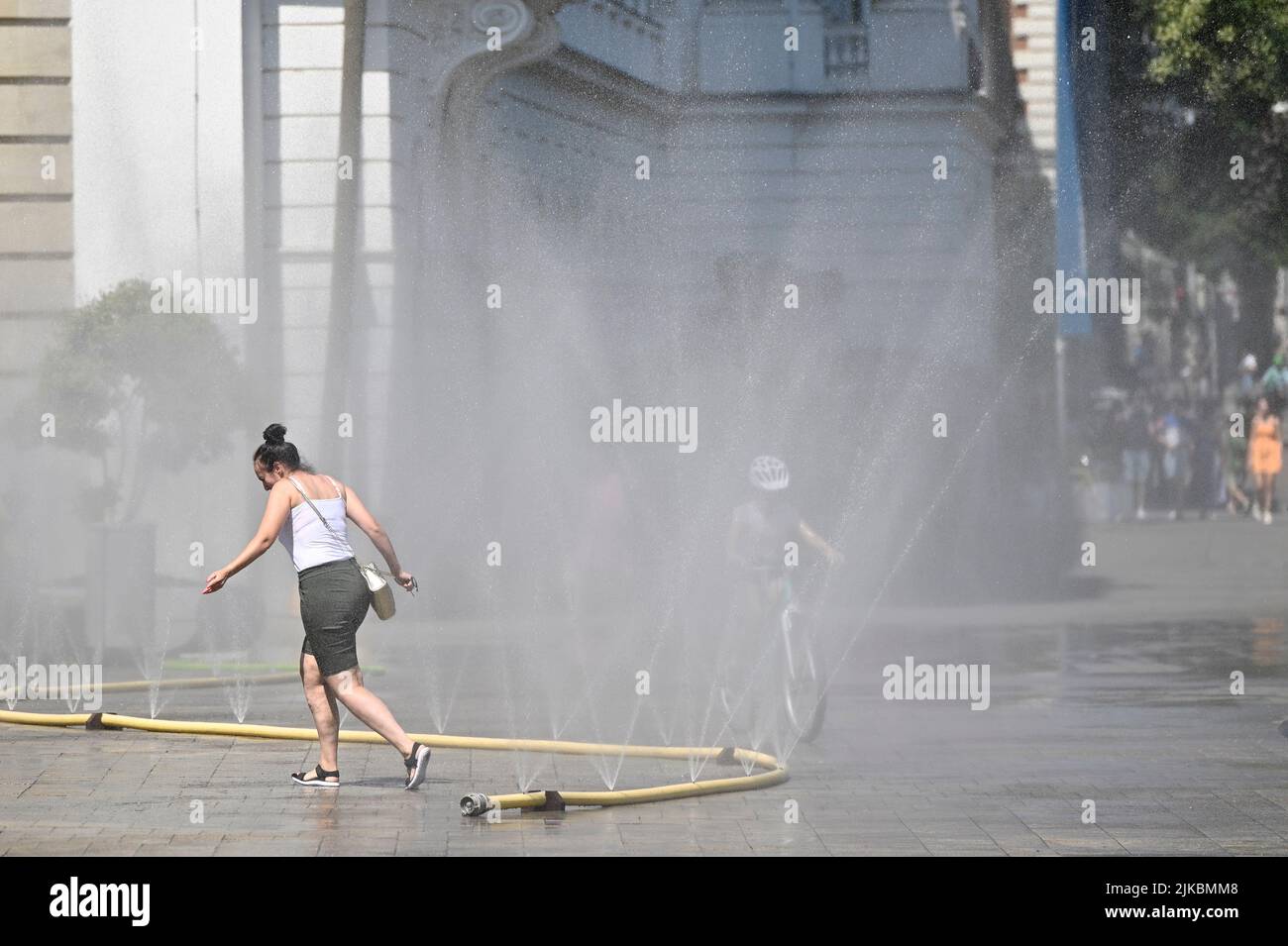 Viena, Austria. Ola de calor en Viena. Se esperan hasta 37 grados centígrados durante el día Foto de stock