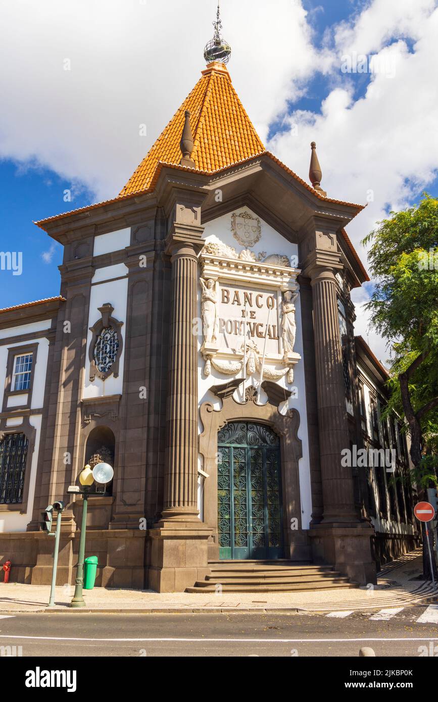 Banco de Portugal, Funchal, Madeira, Portugal Foto de stock