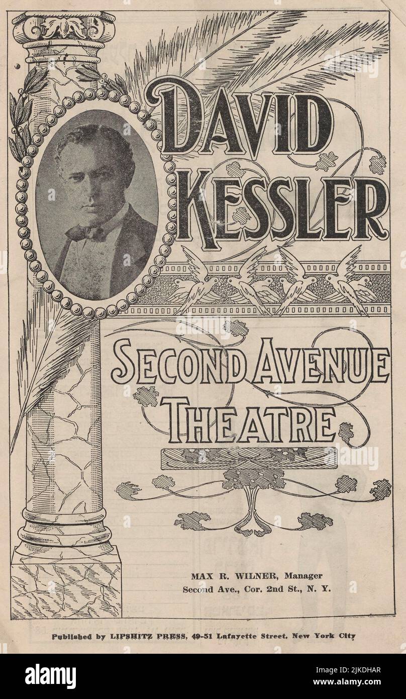 Mellesville, M., 1787-1865 (Autor). Colección de teatro Yiddish Programas de teatro Yiddish. Fecha de publicación: 1914 Lugar: Nueva York Editor: Lipshitz Foto de stock