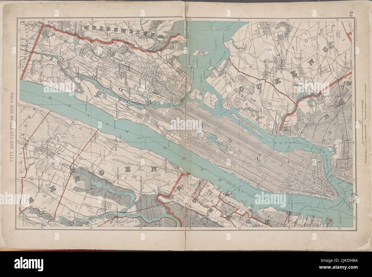 Westchester, Doble Página Placa N° 2 [Mapa de la Ciudad y Condado de NUEVA YORK]. Bien, Joseph R. (Editor). Atlas del Atlas de Nueva York de los Estados Unidos Foto de stock