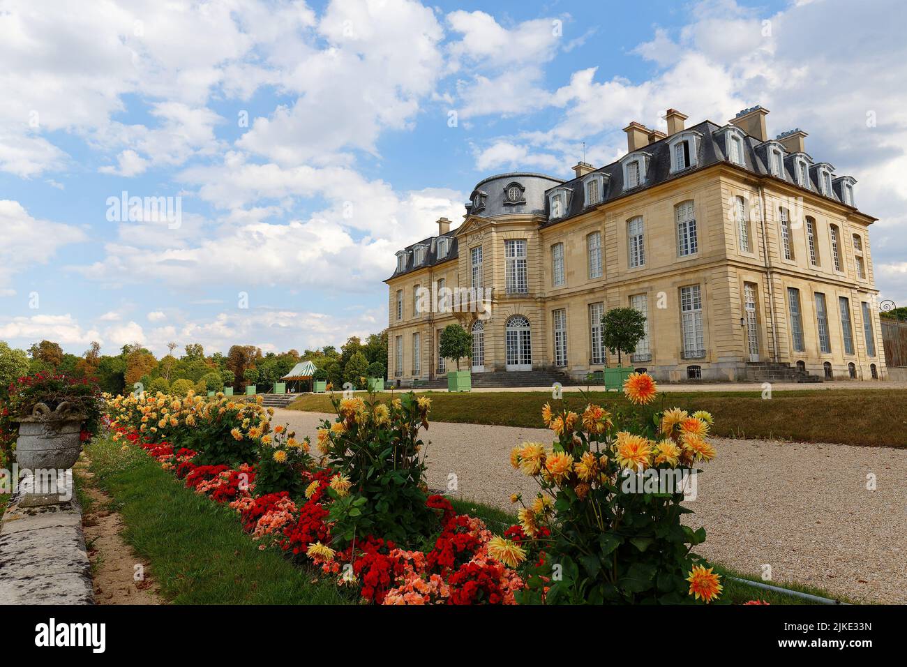 Vista sobre Chateau de Champs en Champs-sur-Marne , Francia. Foto de stock
