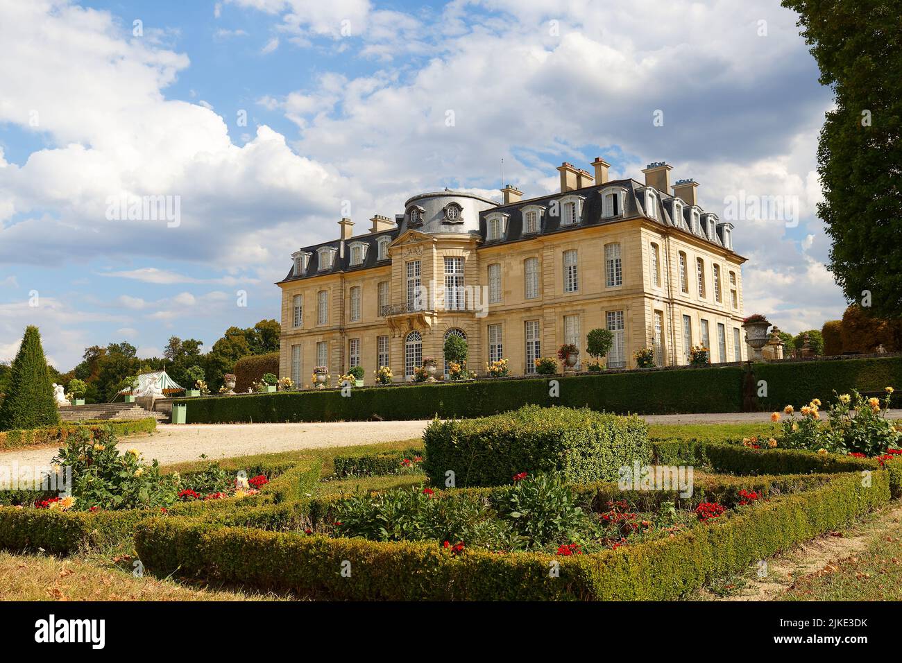 Vista sobre Chateau de Champs en Champs-sur-Marne , Francia. Foto de stock