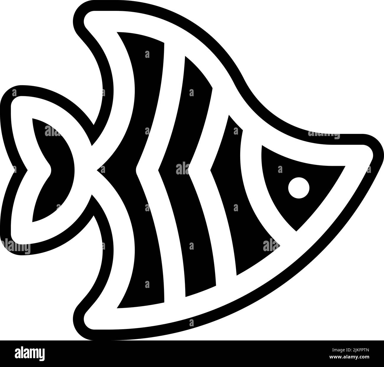 icono del pez ángel ilustración de vector negro. Ilustración del Vector