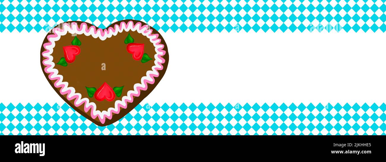 Oktoberfest corazón de pan de jengibre con corazones Foto de stock