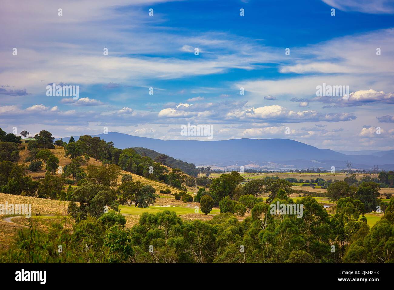 Una vista fascinante desde la cima del Monte Lofty en Melbourne Foto de stock