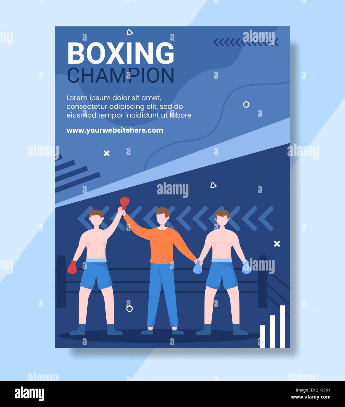 Profesional Boxeo Sport Poster Template Cartoon Fondo Ilustración vectorial Ilustración del Vector
