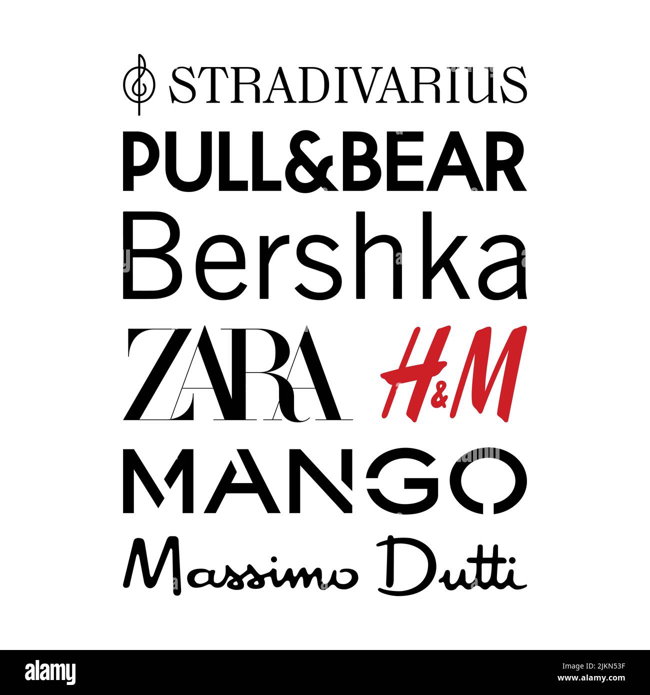 Logotipos de marcas de moda sobre fondo blanco, vector eps Ilustración del Vector