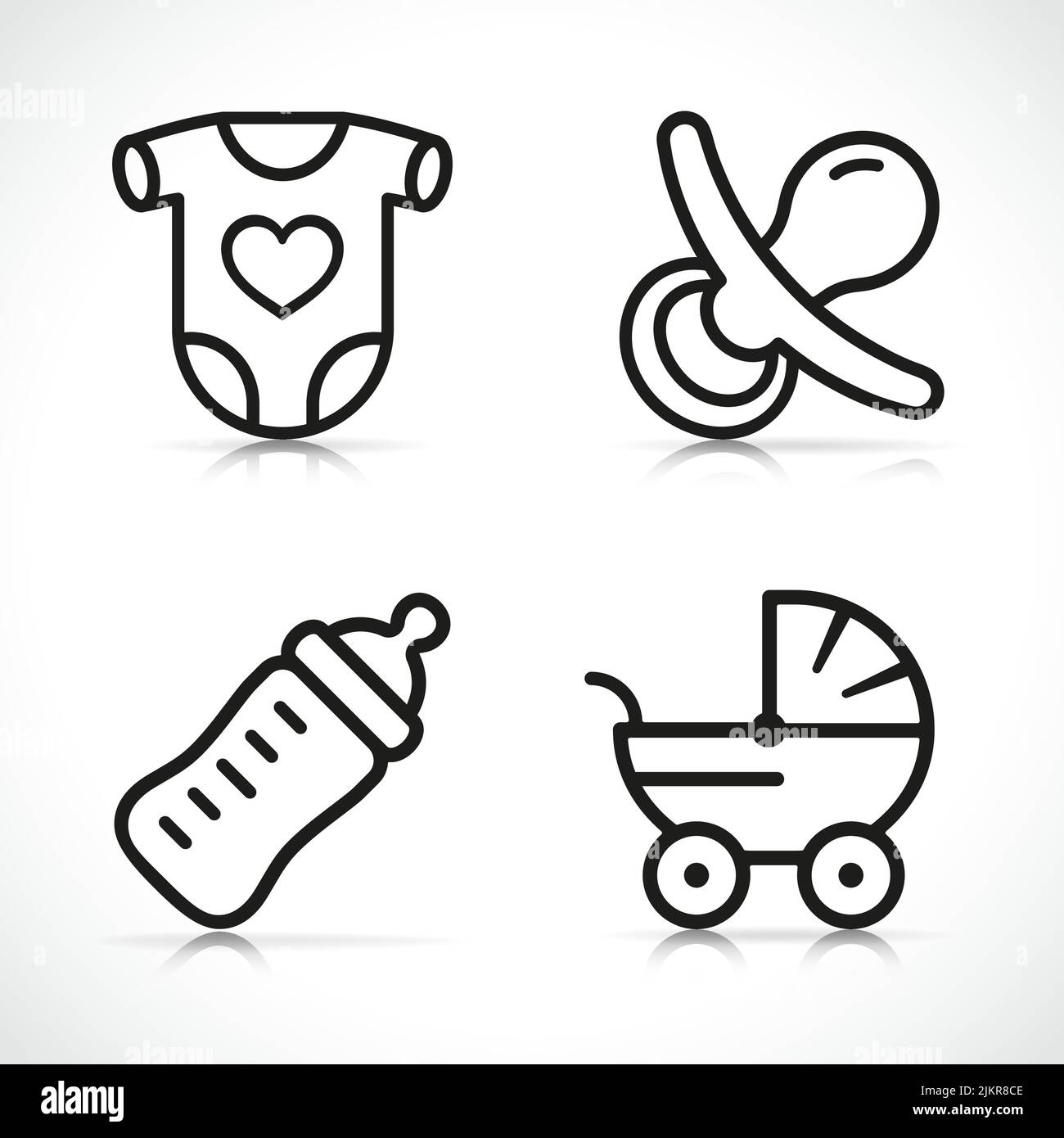 iconos de líneas finas aislados para bebés o recién nacidos Ilustración del Vector