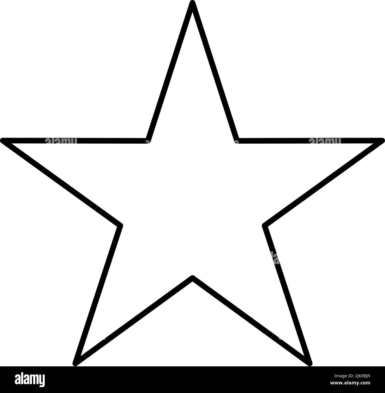 Icono de estrella de cinco puntas. Contornos negros sobre fondo blanco  Imagen Vector de stock - Alamy