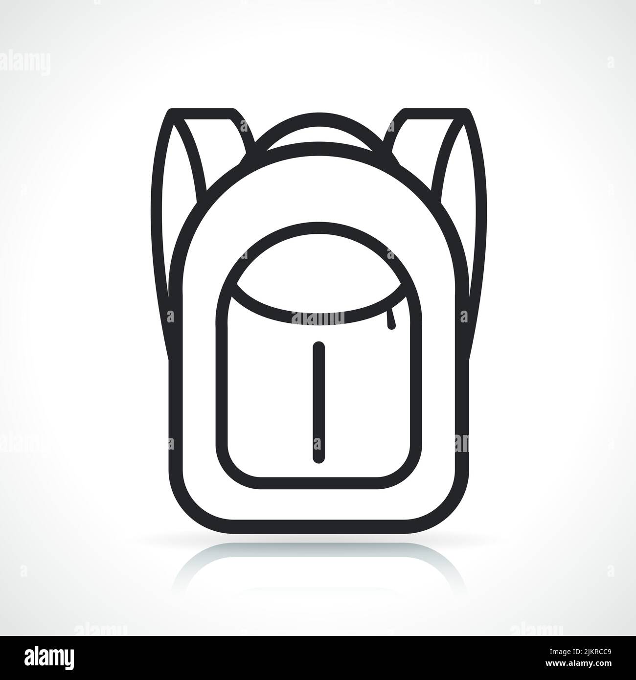 icono de línea fina de mochila o bolsa de la escuela Ilustración del Vector