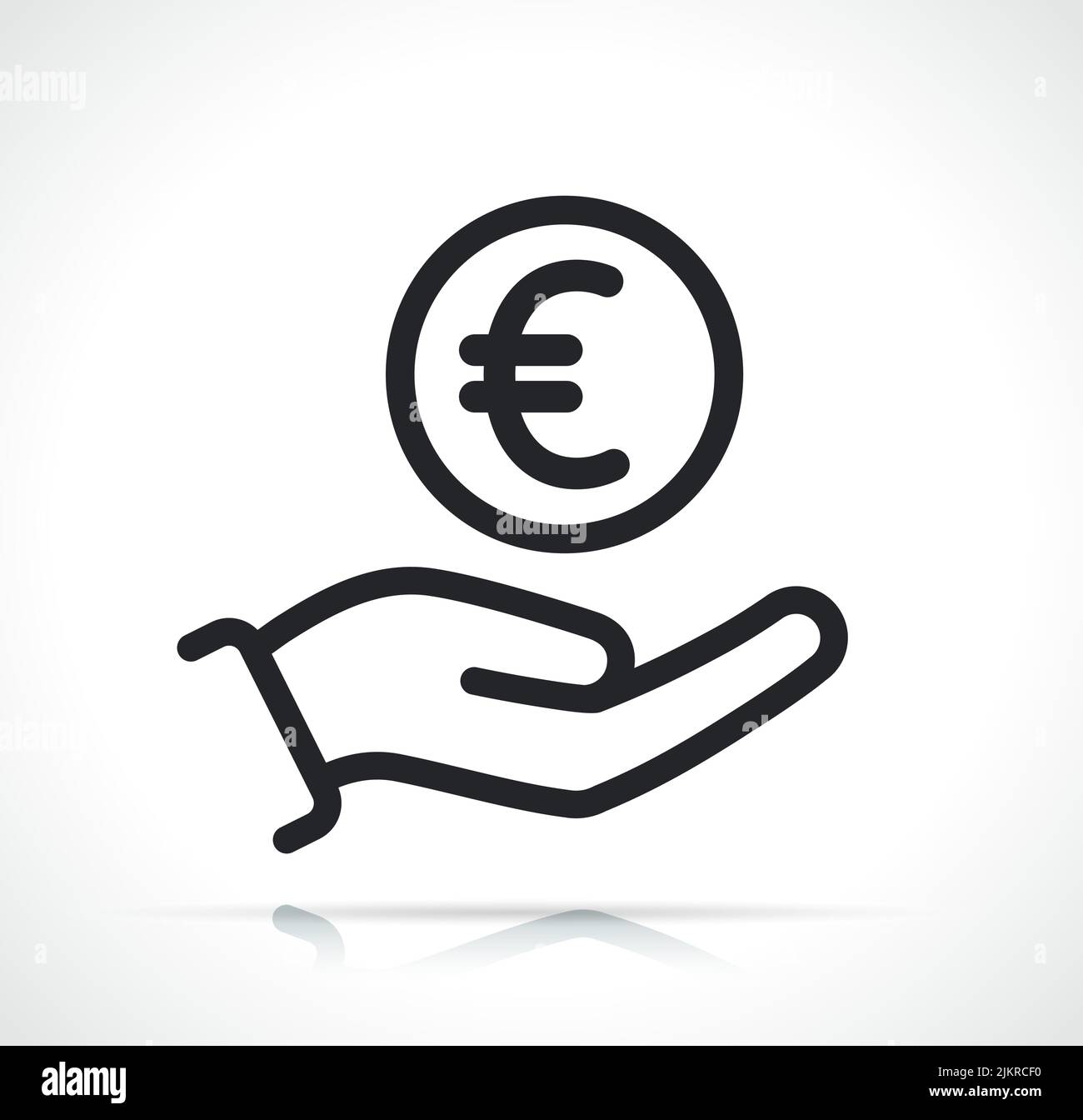 icono de línea fina de moneda de euro a mano Ilustración del Vector