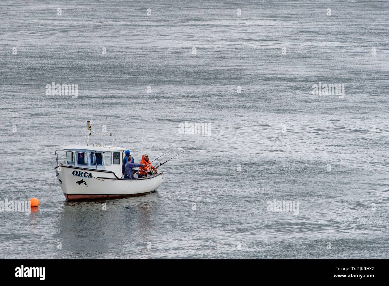 pesca en el mar desde un barco Foto de stock