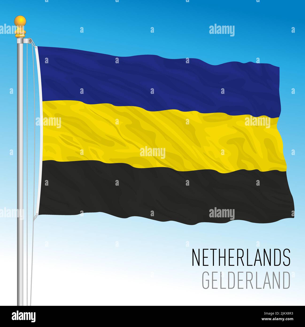 Bandera provincial de Gelderland, Países Bajos, Unión Europea, ilustración de vectores Ilustración del Vector