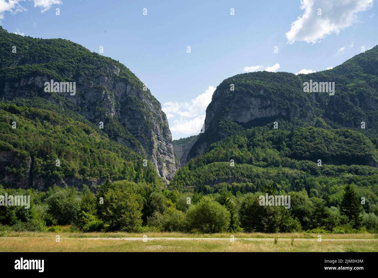 Vista panorámica de la presa de Vajont, Italia Foto de stock