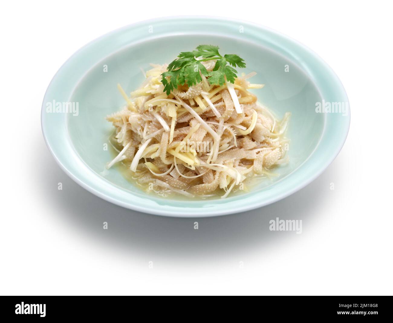 Omasum blanco (tripa de ternera) con jengibre, cocina china Foto de stock