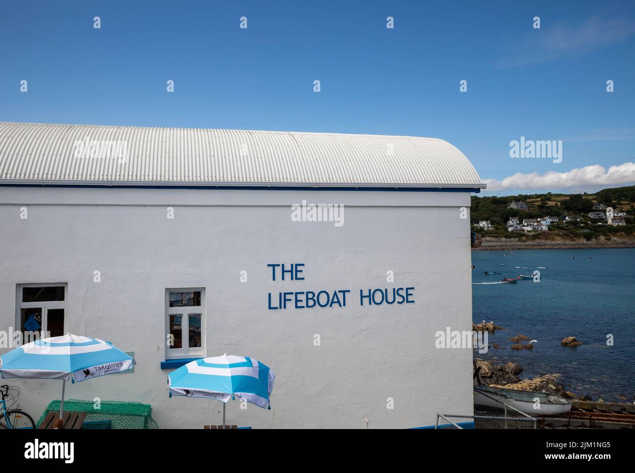 The Lifeboat House Restaurant en Coverack, Cornwall, Reino Unido Foto de stock