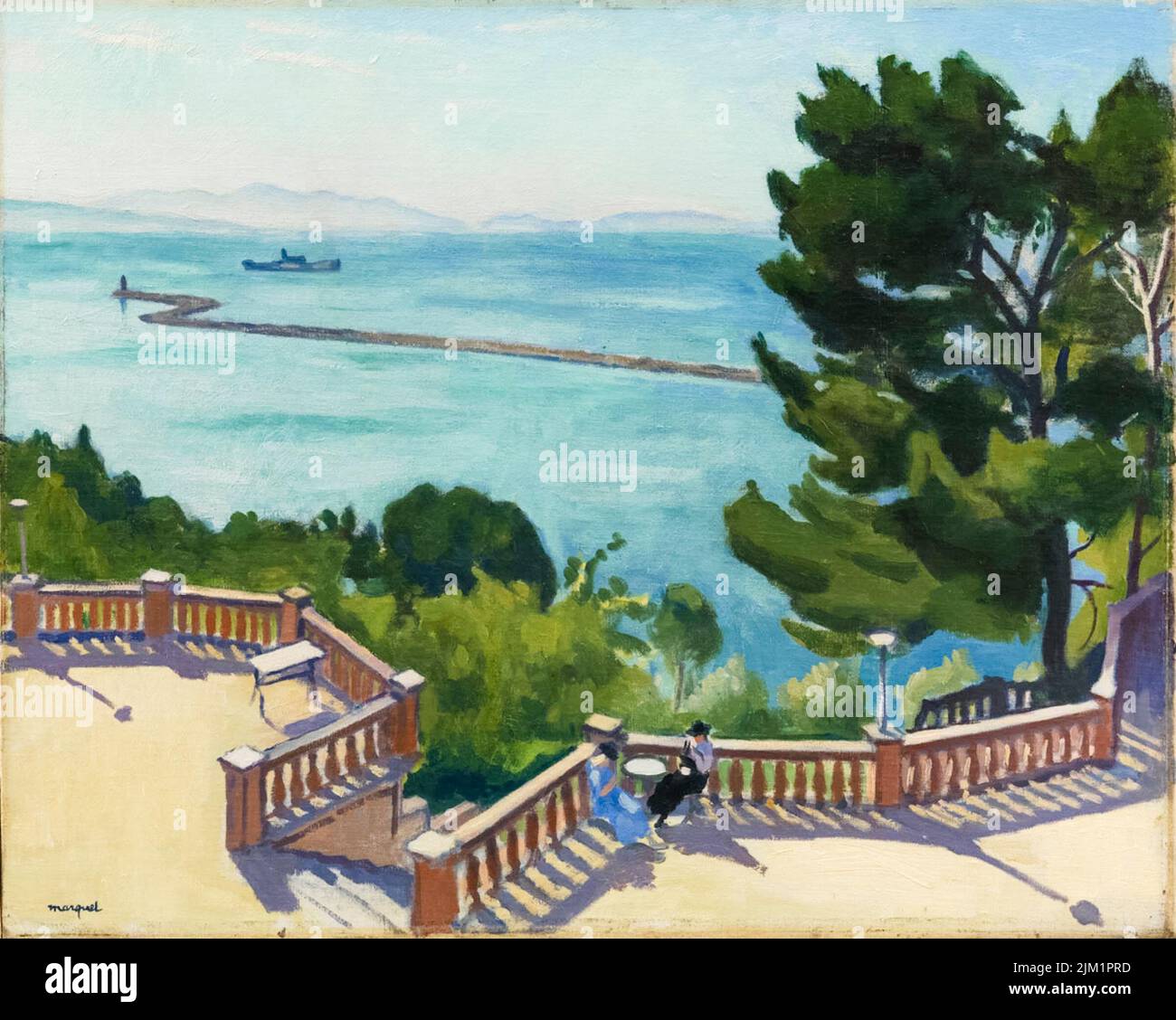 Albert Marquet, la terraza de L'Estaque, pintura al óleo sobre lienzo, 1918 Foto de stock
