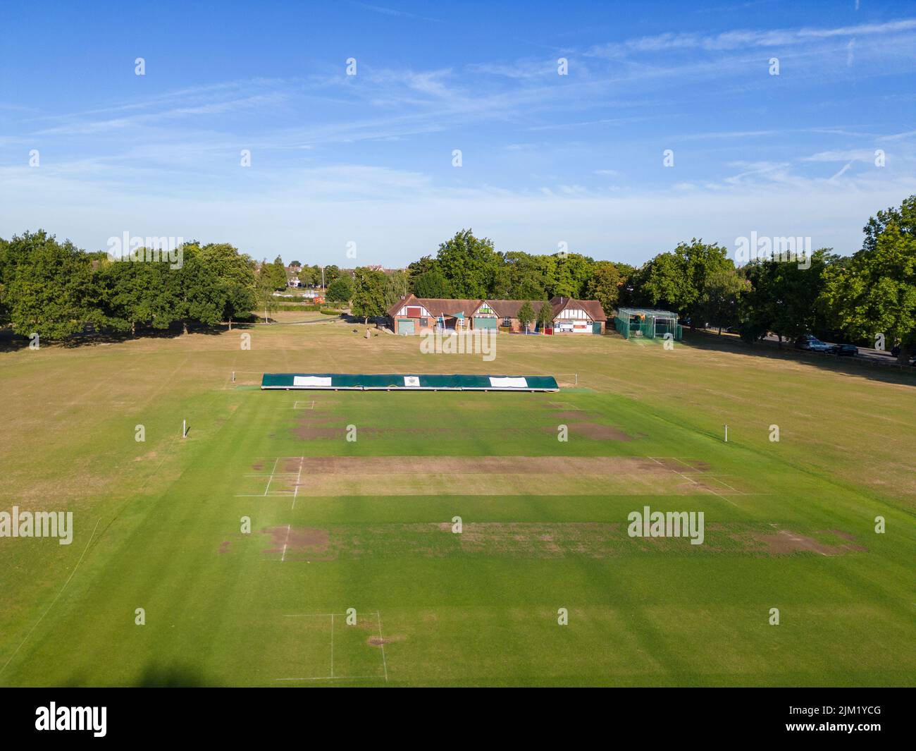 club de cricket burgess hill en el parque de st johns burgess hill al oeste de sussex Foto de stock