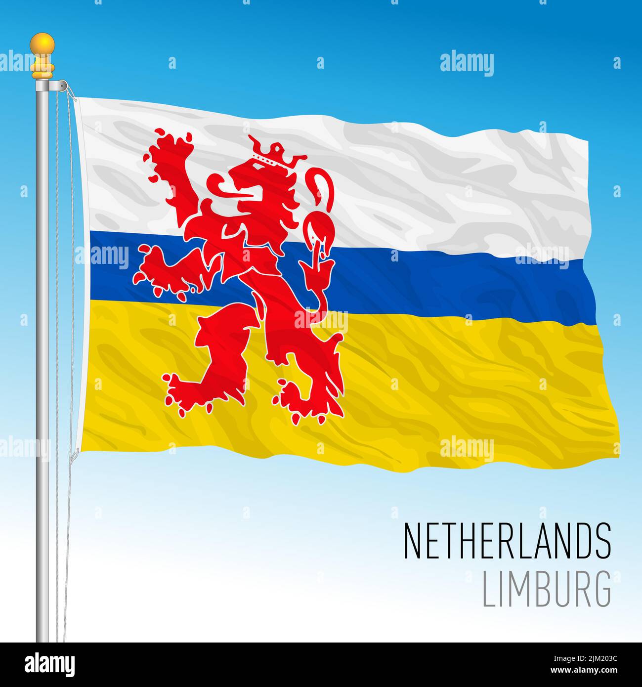 Bandera provincial de Limburgo, Países Bajos, Unión Europea, ilustración de vectores Ilustración del Vector