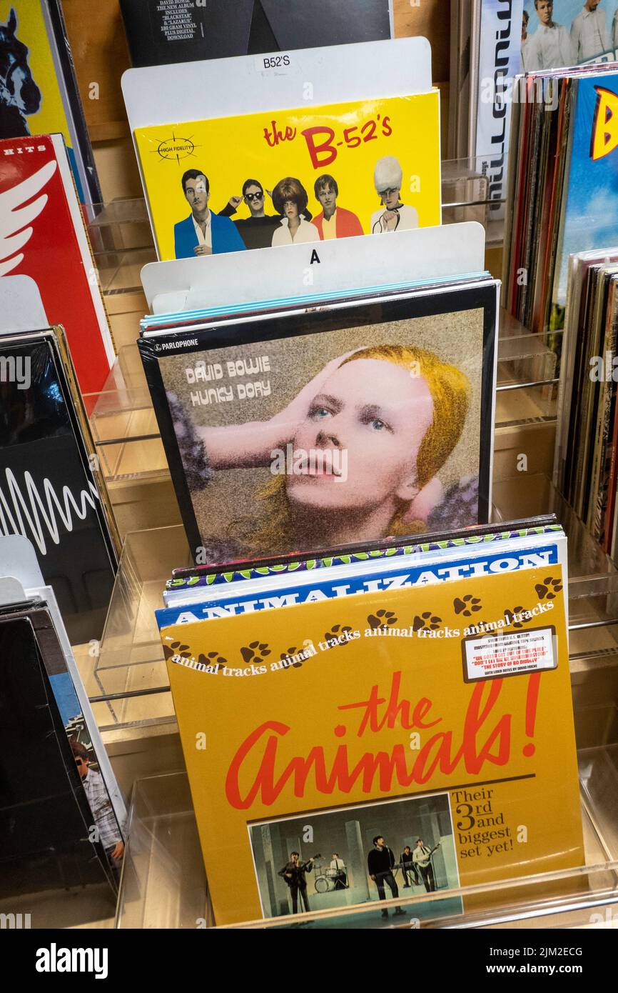 El Barnes & Noble Booksellers en la Quinta Avenida lleva una selección de discos de vinilo, NYC, USA 2022 Foto de stock