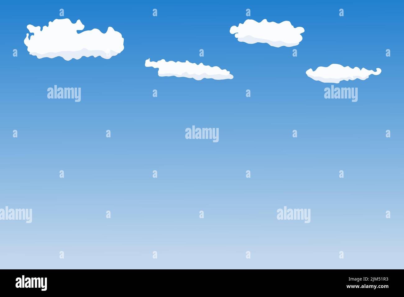 Fondo del cielo. Ilustración vectorial. Nubes blancas y azules con copyspace en la parte inferior. Ilustración del Vector