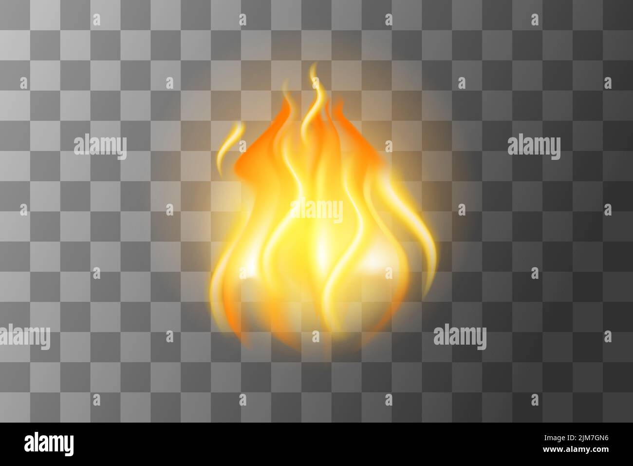 Ilustración de vector de efecto de luz de fuego aislada sobre fondo transparente. Ilustración del Vector