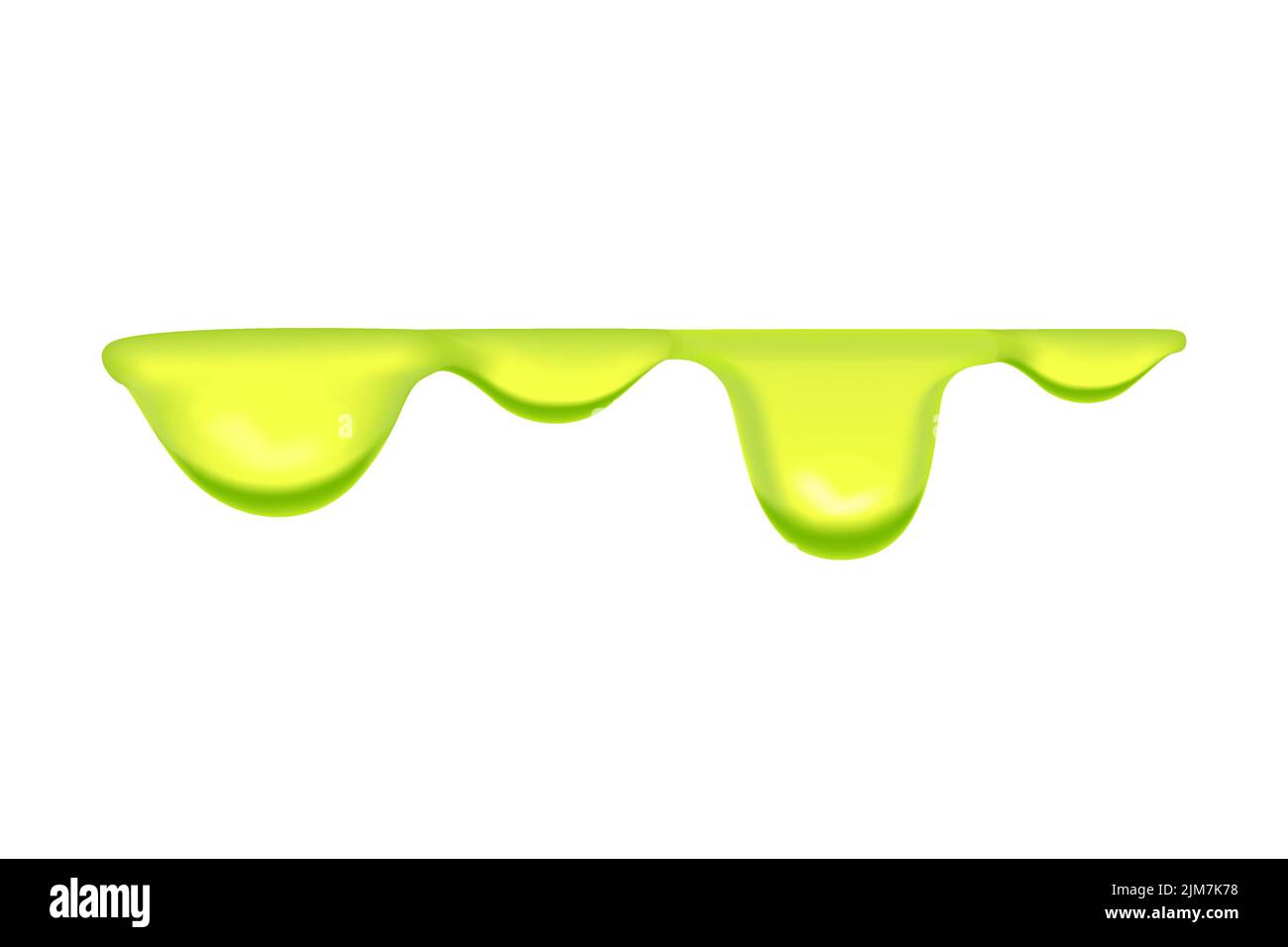 Punto verde de limo que fluye salpicadura tóxica ilustración de vector sobre fondo blanco. Ilustración del Vector