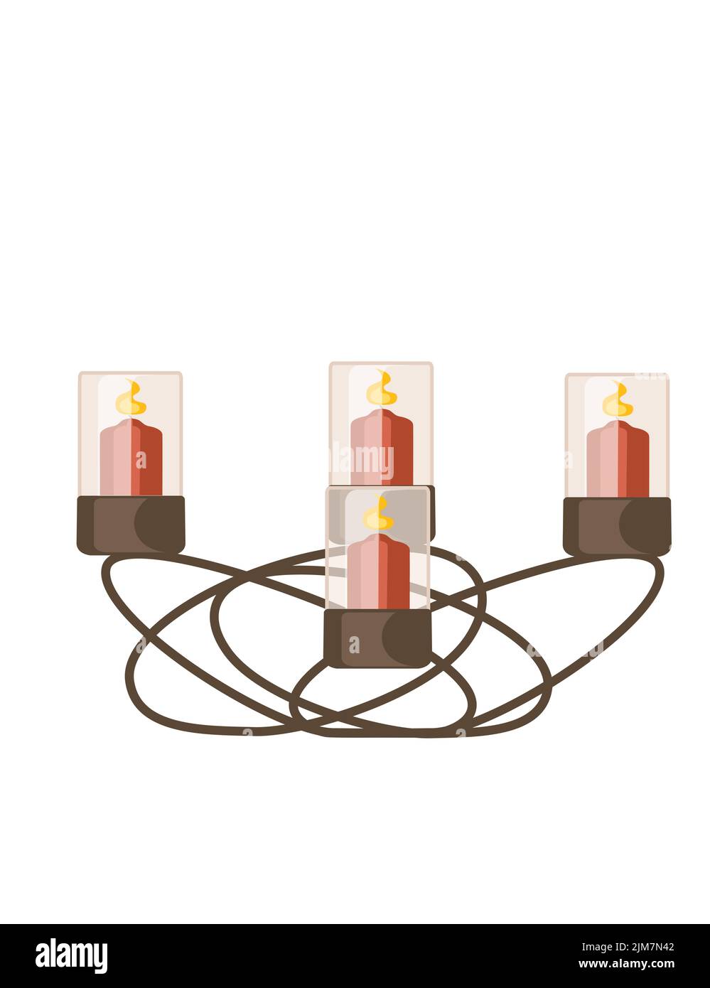 Velas en candelabros escritorio stand ilustración vectorial de diseño vintage aisladas sobre fondo blanco. Ilustración del Vector
