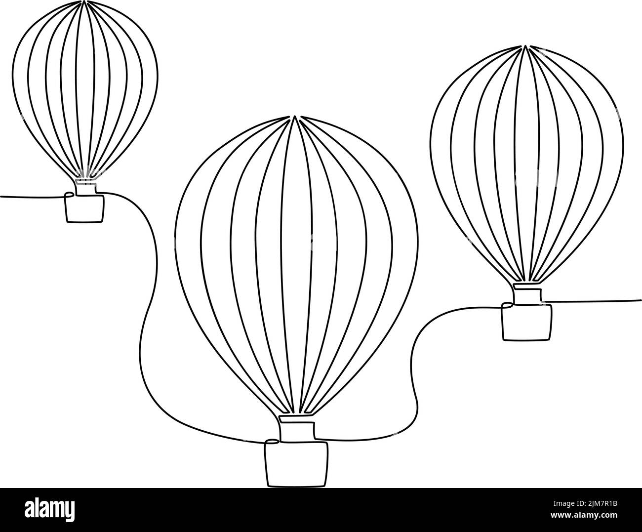 Volando globos de aire caliente Imágenes de stock en blanco y negro - Alamy
