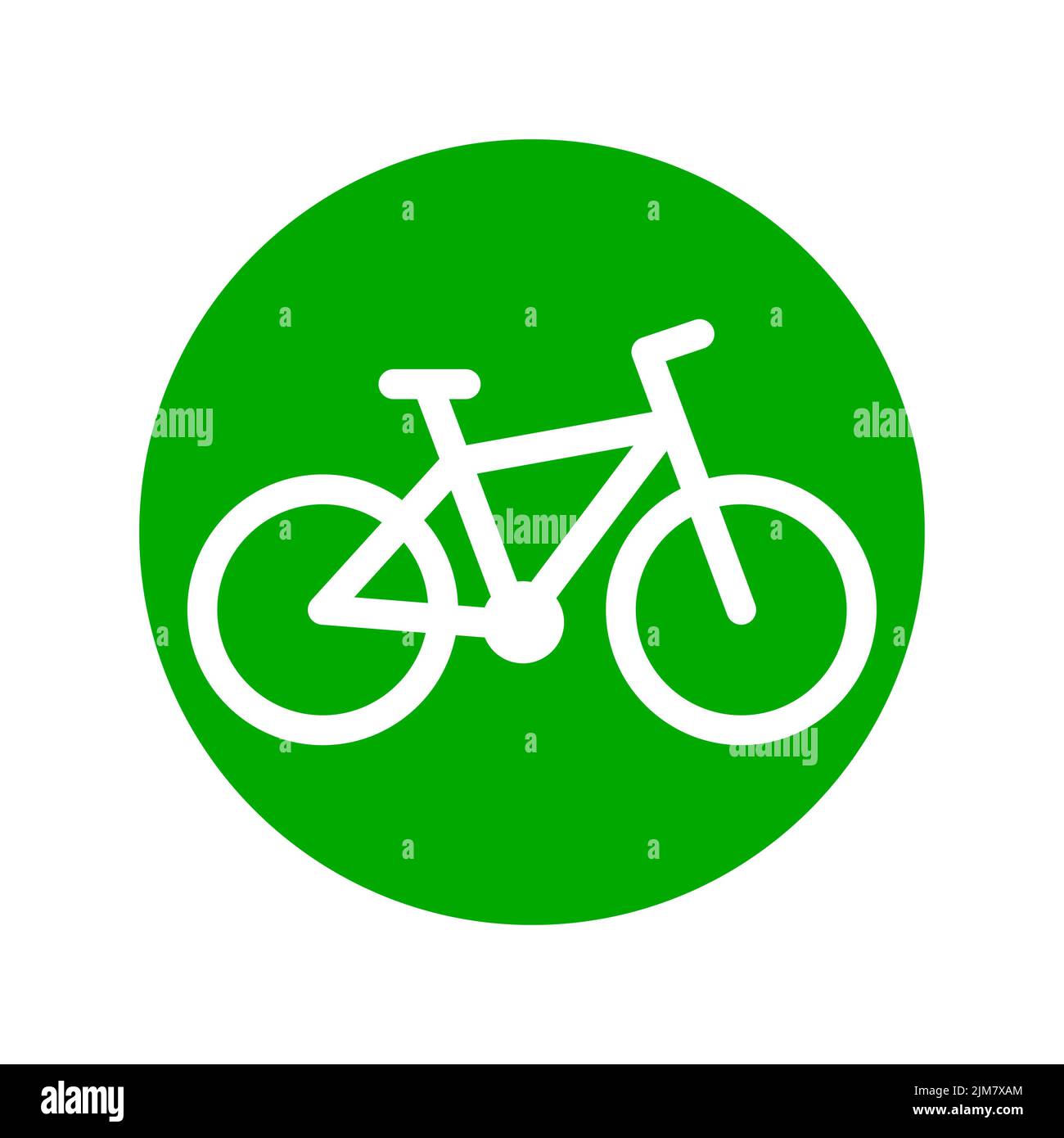 Señal de transporte eco reutilizable , símbolo verde de bicicleta. Vector signo eco, símbolo bio transporte, bicicleta de transporte, bicicleta verde ilustración de energía Foto de stock