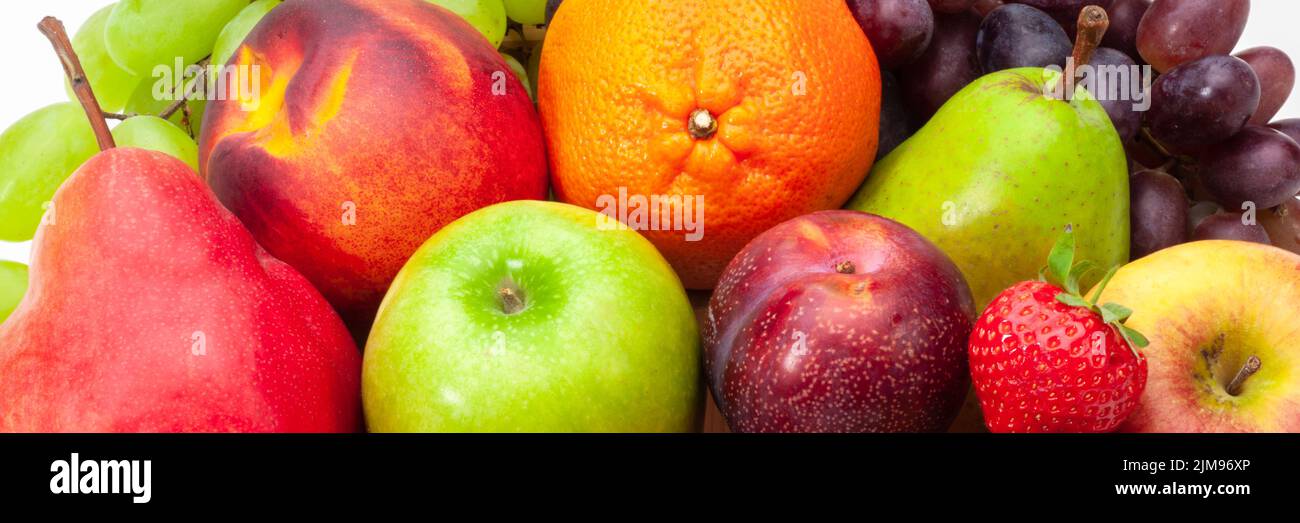 alimentos saludables con frutas frescas Foto de stock