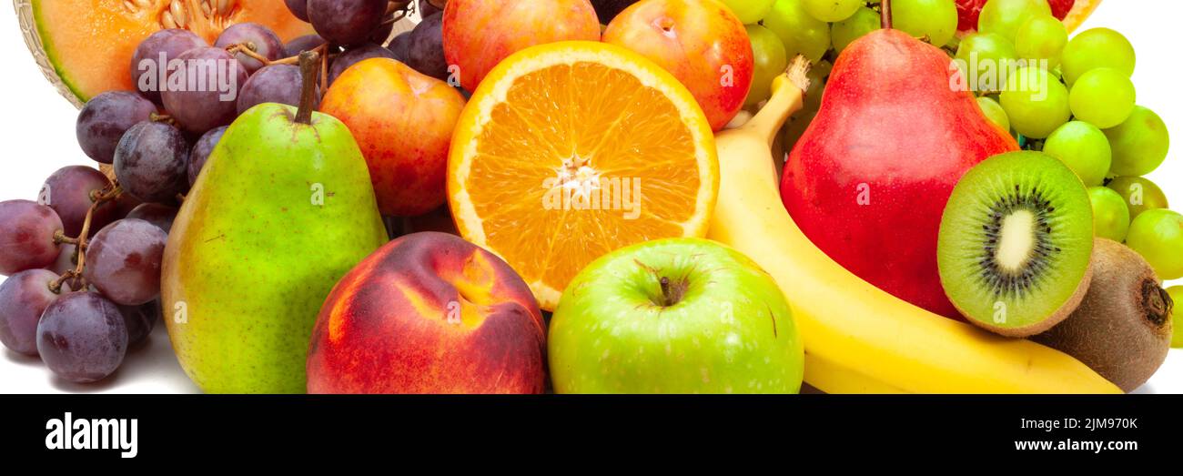 alimentos saludables con frutas frescas Foto de stock