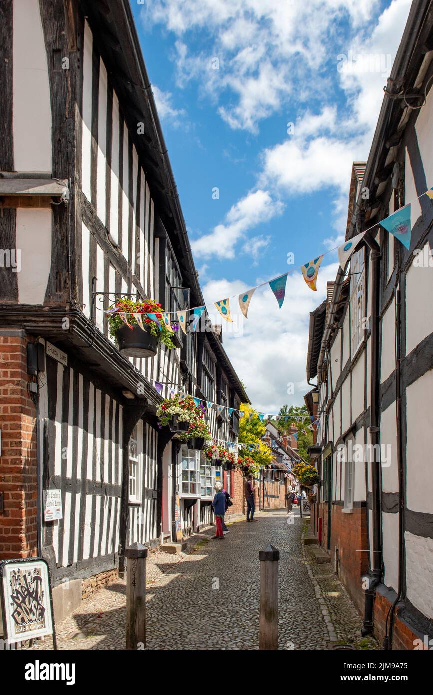 Church Lane, Ledbury, Herefordshire, Inglaterra Foto de stock