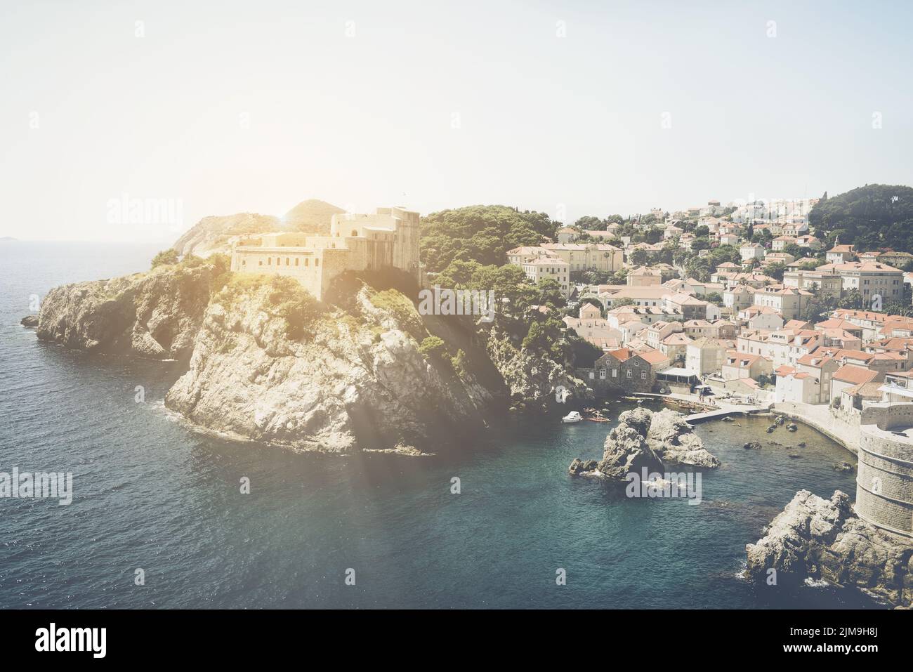 Dubrovnik Croacia con filtro estilo Instagram Vintage Foto de stock