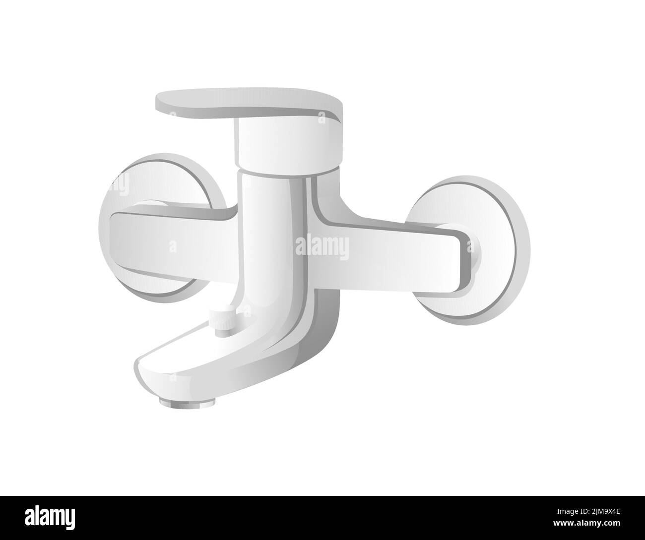 Grifo de agua de acero inoxidable para baño en la cocina Diseño moderno ilustración vectorial aislado sobre fondo blanco. Ilustración del Vector