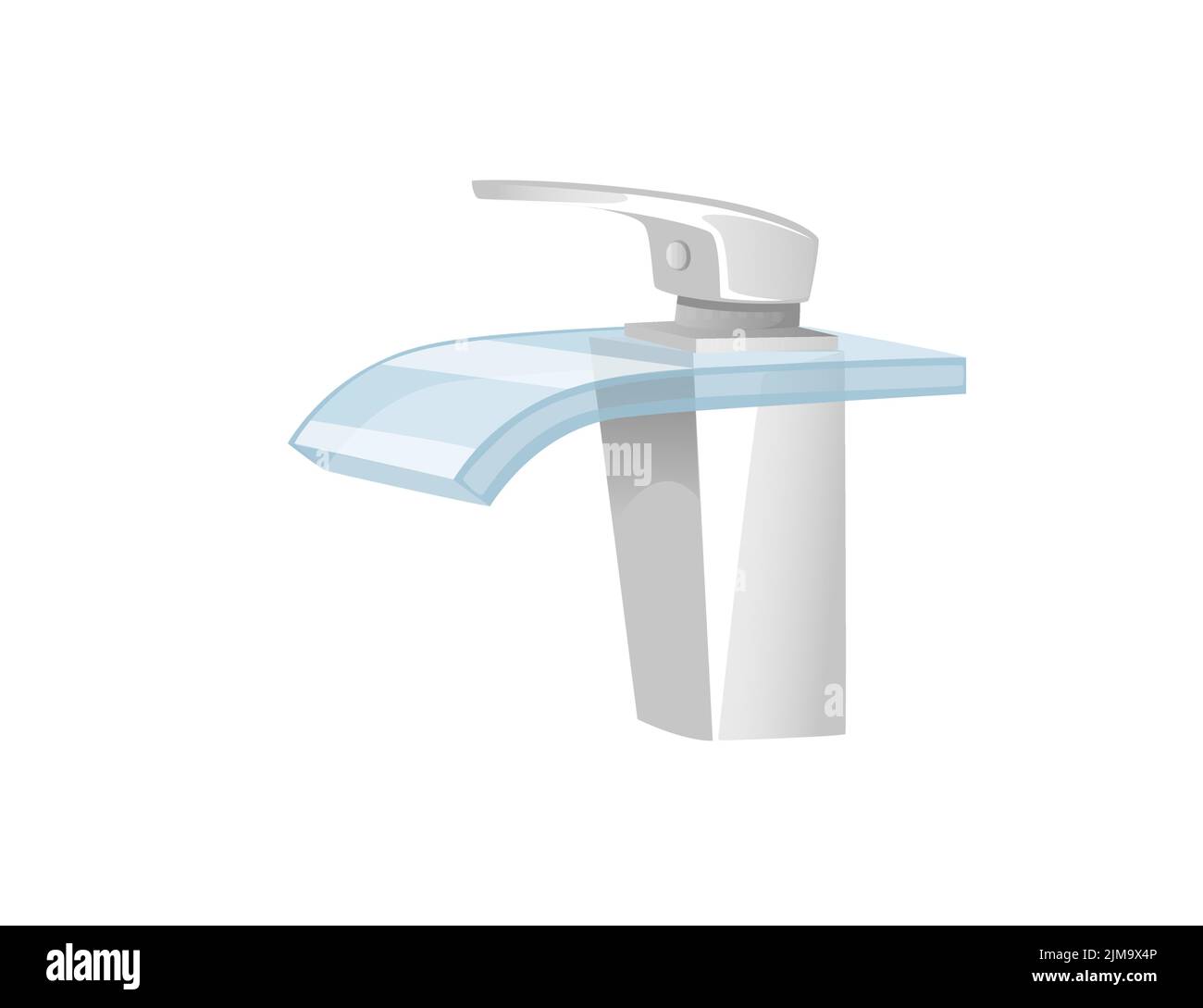 Grifo de agua de acero inoxidable para baño en la cocina Diseño moderno ilustración vectorial aislado sobre fondo blanco. Ilustración del Vector