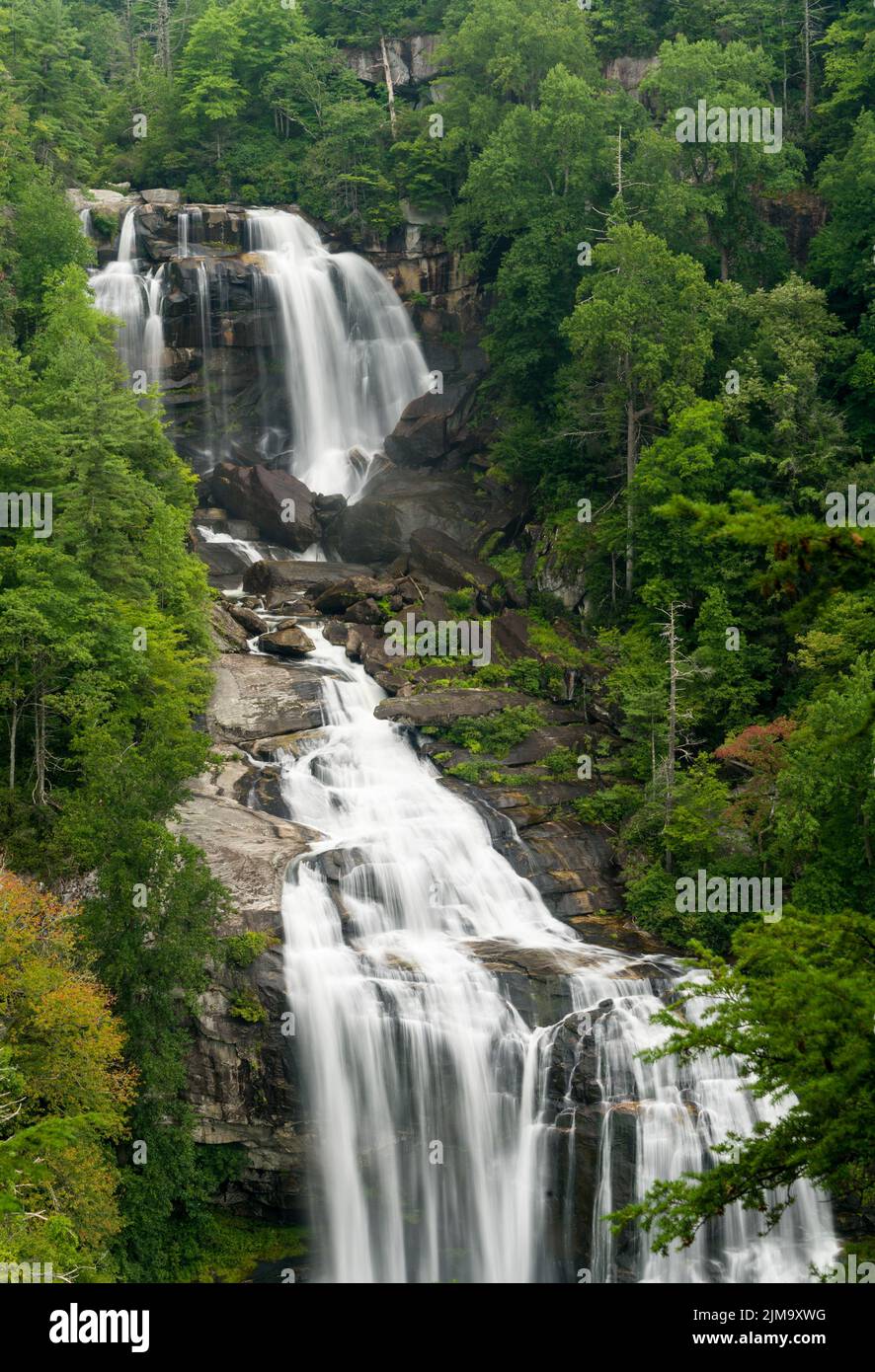 Whitewater Falls en Jocassee Gorge, Carolina del Norte Foto de stock