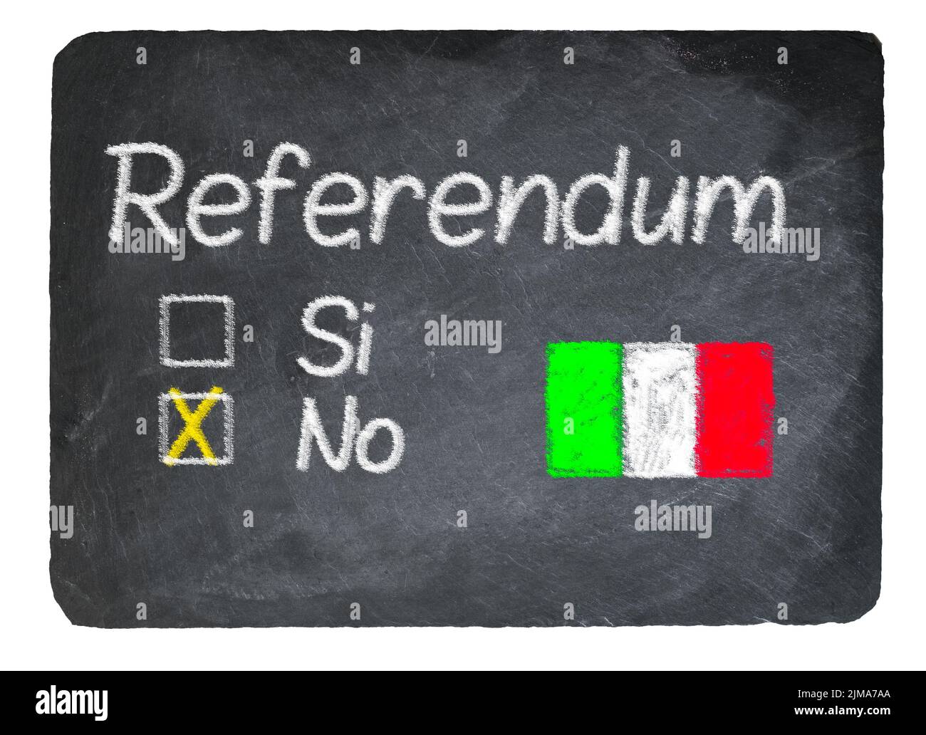Italia Referéndum concepto utilizando tiza en pizarra Foto de stock
