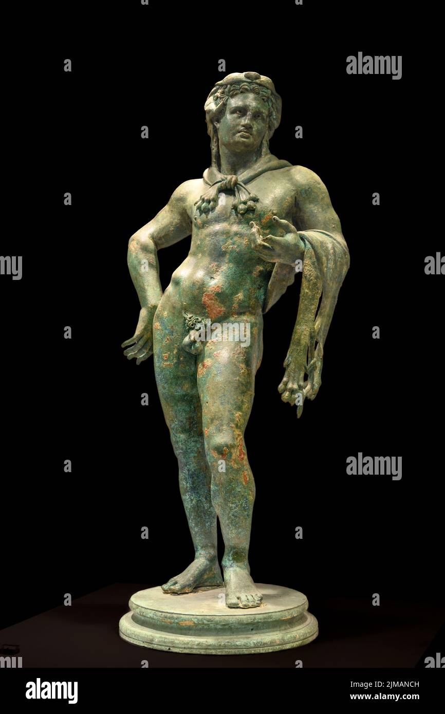 Estatua de bronce de Heracles, Hércules, del 2nd cen. AD influenciado por el trabajo del 4th cen aC.. En el Museo Arqueológico Nacional, Atenas, Grecia. Foto de stock