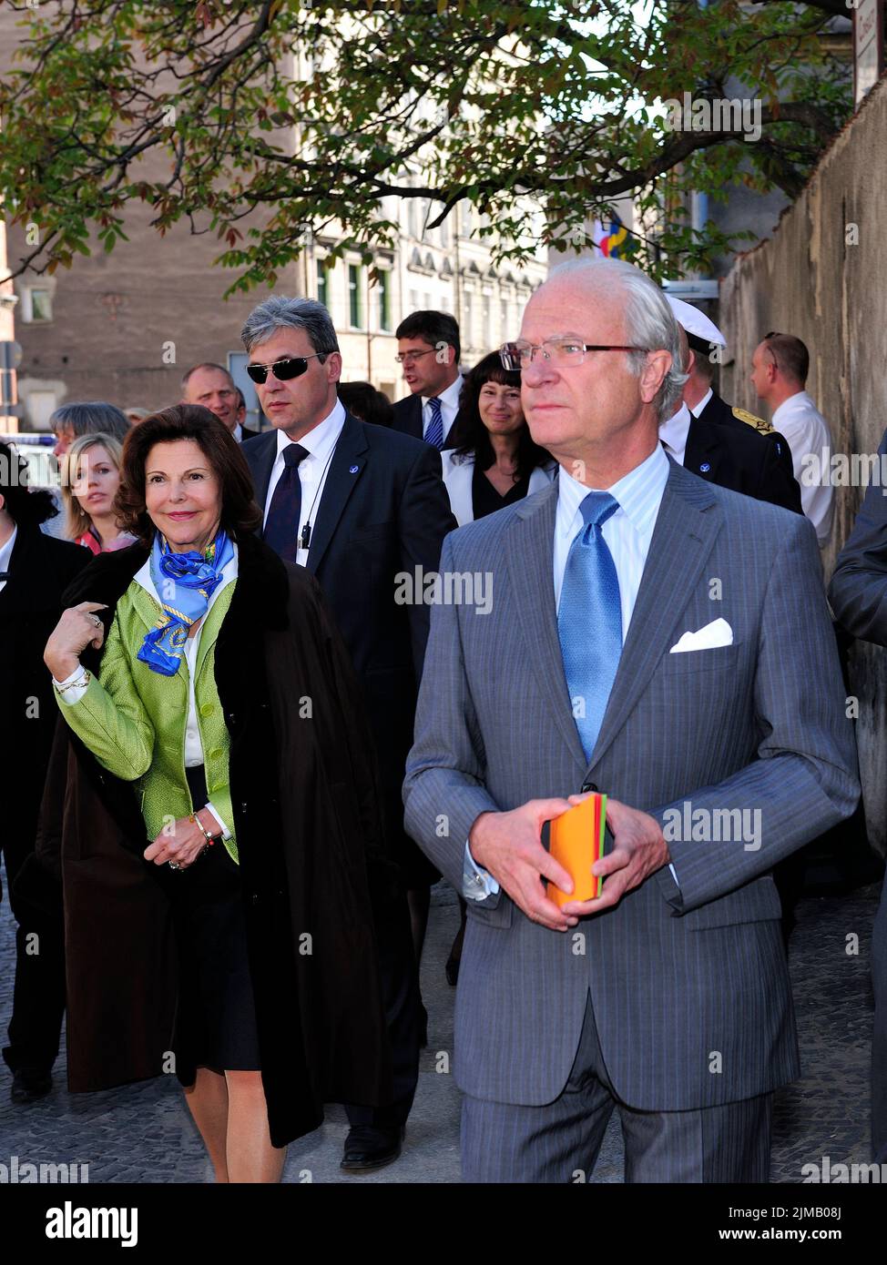 La reina Silvia Rey Carl XVI Gustaf de Suecia y la Reina Silvia de Suecia foto por Kazimierz Jurewicz Foto de stock