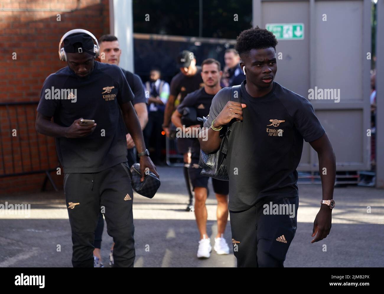 Bukayo Saka del Arsenal llega para el partido de la Premier League en Selhurst Park, Londres. Fecha de la foto: Viernes 5 de agosto de 2022. Foto de stock