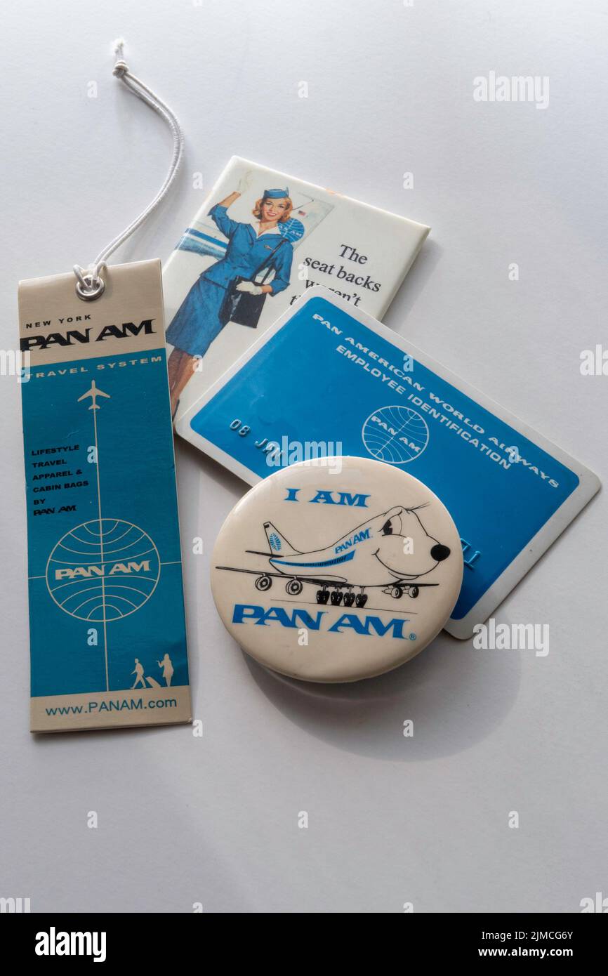 Vintage Pan American Airways memorabilia, EE.UU Foto de stock