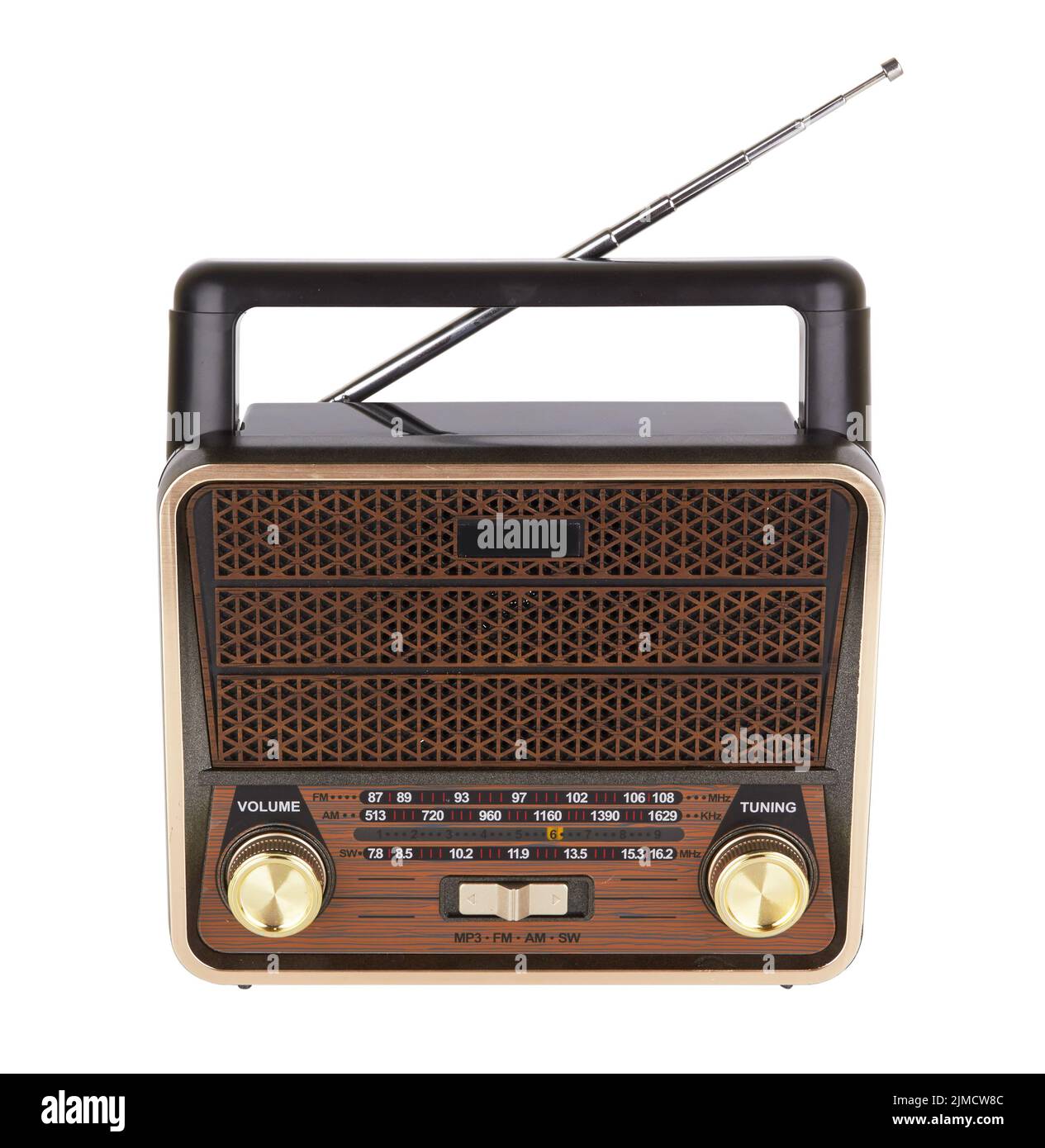 Radio de coche viejo, con cd y música mp3 aislados sobre fondo blanco  Fotografía de stock - Alamy